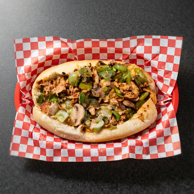#22 Mushroom Pepper Cheesesteak Belly Buster.